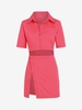 Mini Robe Boutonnée Découpée avec Poche S Rose clair