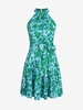 Mini Robe Ceinturée Fleurie M Vert profond