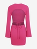 Mini Robe Chemise Nouée Ouverte Au Dos à Manches Evasées S Rose léger