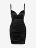 Mini Robe Courte Décontractée Bustier à Bretelles L Noir
