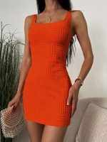 Mini-Robe Croisée Découpée en Tissu Au Dos S Orange foncé
