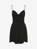 Mini Robe Croisée Ouverte Au Dos à Volants M Noir