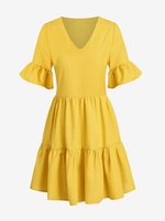 Mini-Robe Décontractée Superposée Xl Jaune