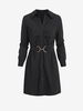 Mini Robe de Chemise Embellie de Métal M Noir