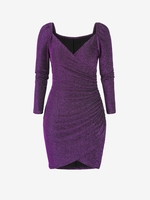 Mini Robe de Soirée Drapée Métallisée de Grande Taille