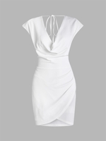 Mini-Robe Drapée Nouée en Avant d