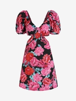 Mini Robe Florale Découpée Nouée Au Dos M