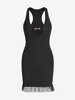 Mini Robe Fourreau Texturée Panneau en Dentelle M Noir