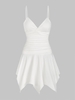 Mini-Robe Mouchoir à Taille Plissée S Blanc