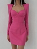 Mini Robe Moulante à Epaule Matelassée d