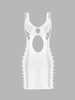 Mini Robe Moulante Découpée Transparente Taille unique Blanc
