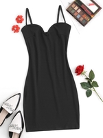 Mini Robe Moulante Simple M Noir