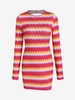 Mini Robe Moulante Zigzag Coloré Ouverte Au Dos S Rouge