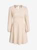 Mini Robe Nouée Ouverte Au Dos à Manches Longues Xs Café lumière
