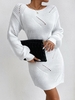 Mini Robe Pull Ajourée Détaillée S Blanc
