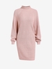 Mini Robe Pull Maille Manches Raglan à Col Montant S Rose clair