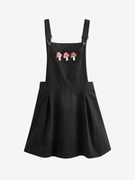Mini Robe Sapolette Décontractée Motif de Champignon M Noir