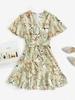 Mini-Robe Superposée à Imprimé Abstraite à Volants M