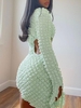 Mini Robe Texturée Découpée Popcorn M Vert