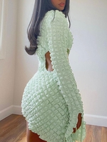 Mini Robe Texturée Découpée Popcorn M Vert