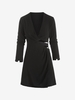 Mini-Robe Tordue Découpée à Manches Longues S Noir