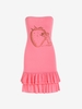 Mini Robe Tube à Imprimé Fraise à Ourlet Volanté S Rose clair