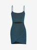 Mini Robe Tulipe Fil Métallique Découpée S Vert profond