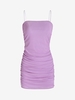Mini Robe Zippée Superposée en Maille à Volants M Violet clair