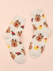 Paire de Chaussettes Motif Adorable Élan de Noël