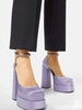 Paire Escarpins à Talons Épais et Sangle à la Cheville en Satin