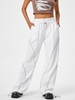 Pantalon à Cordon de Serrage à Coutures de Style Overlock L Blanc