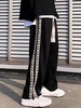 Pantalon à Cordon Tissé avec Côté M Noir