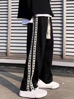 Pantalon à Cordon Tissé avec Côté S Noir