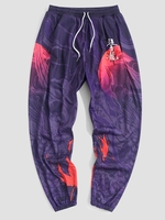 Pantalon à Imprimé Feuilles D