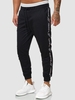Pantalon à Imprimé Lettre à Pieds Etroits à Cordon L Noir