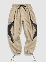 Pantalon à Imprimé Lettre Croisé à Jambe Large Xs Kaki léger