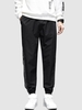Pantalon à Imprimé Lettre Patch en Blocs de Couleurs Xl Noir