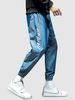 Pantalon à Imprimé Lettre Rayé Réfléchissant Xl Bleu myrtille