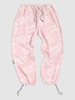 Pantalon à Ourlet à Cordon de Serrage Lettre avec Poche 2xl Rose