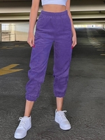 Pantalon à Pieds Etroits en Velours Côtelé Pour Femme M Pourpre