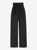 Pantalon à Taille Empire à Jambe Large avec Poche M Noir