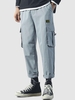 Pantalon 7 / 8 Cargo à Cordon de Serrage avec Multi-Poches M Bleu clair