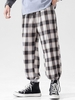 Pantalon Baggy Motif à Carreaux à Taille Elastique Xs Abricot