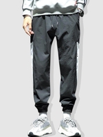 Pantalon Bicolore à Pieds Etroits avec Poche à Cordon de Serrage L Noir
