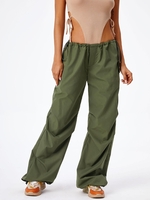 Pantalon Bouffant à Jambe Large à Cordon à Lacets L Vert clair