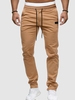 Pantalon Boutonné avec Poche à Cordon L Café lumière