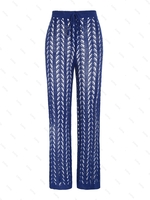 Pantalon Cache-maillot de Plage Bohème Croché en Tricot avec Cordon S Bleu