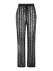 Pantalon Cache-maillot de Plage Bohème Croché en Tricot avec Cordon S Noir
