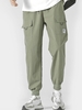 Pantalon Cargo à Cordon avec Poche à Rabat à Pieds de Poutre Streetwear L Vert clair