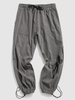 Pantalon Cargo à Imprimé Lettre à Jambe Large à Pieds Etroits L Gris